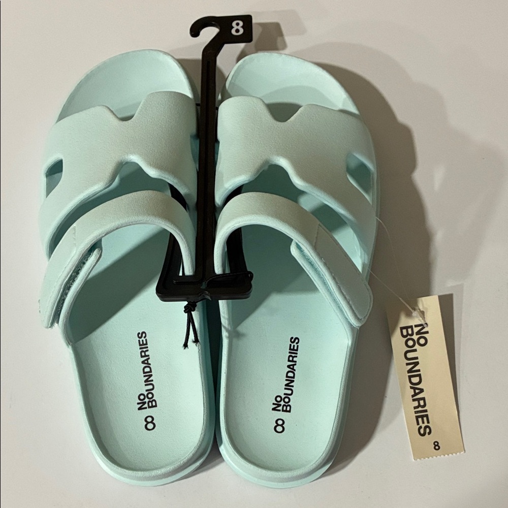 No Boundaries Light Blue Mint Green Color Sandals